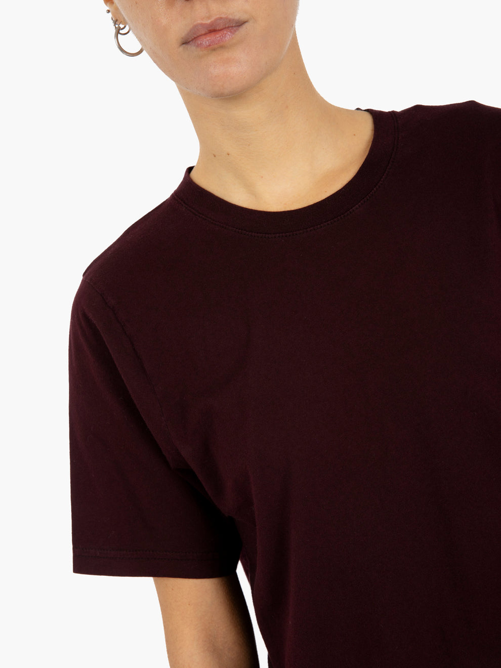 Women light organic tee oxblood red