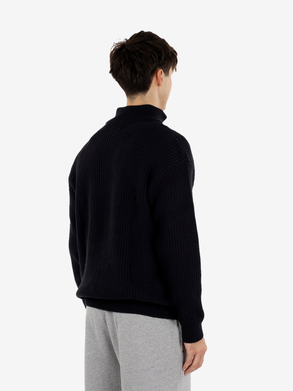 Merino quarter zip deep black