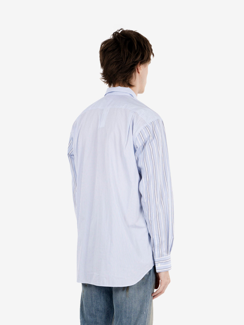 Camicie multi righe azzurra