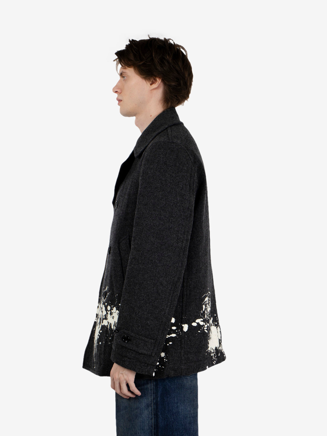 Cappotto corto in lana grigio