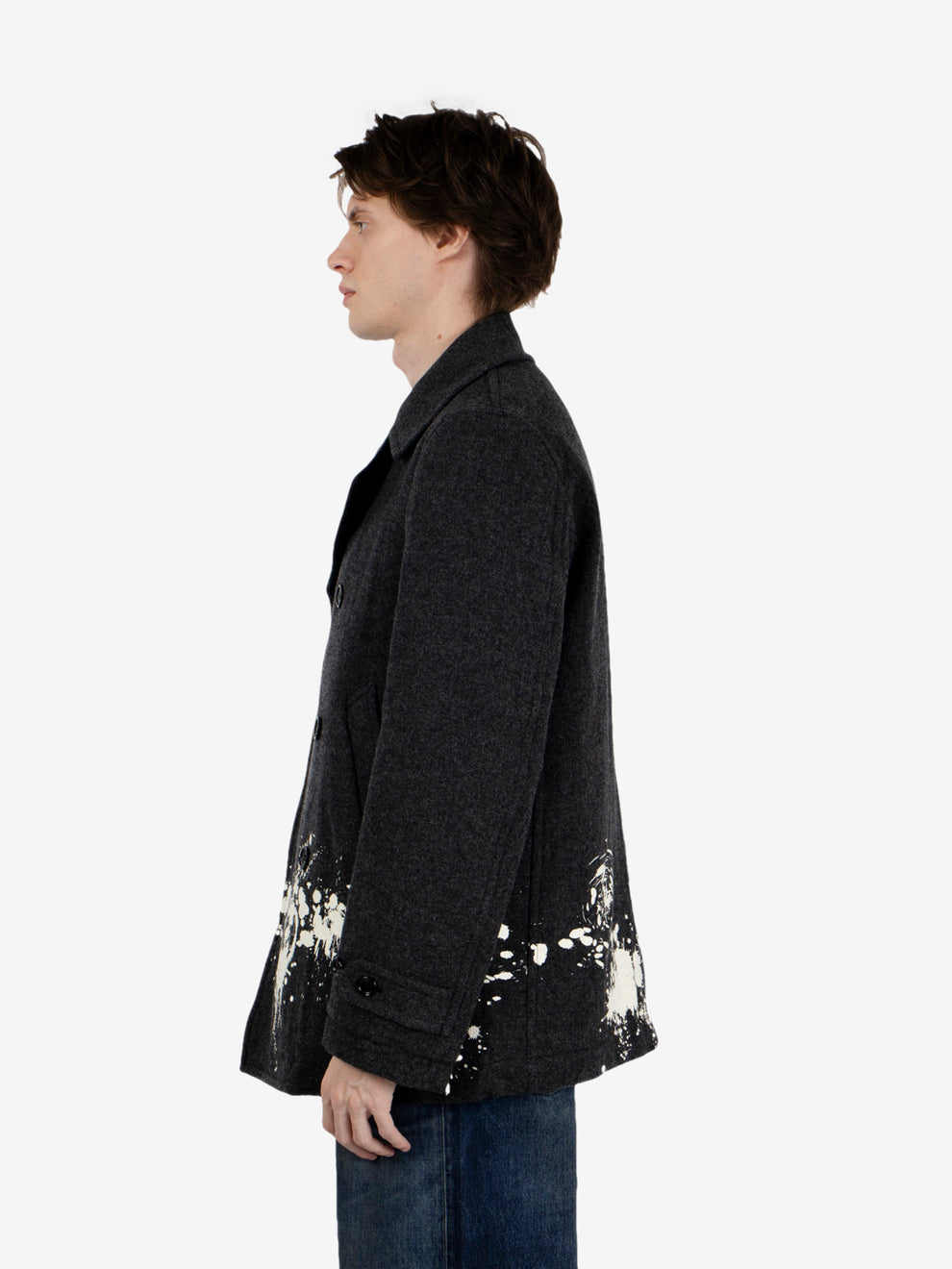 Cappotto corto in lana grigio
