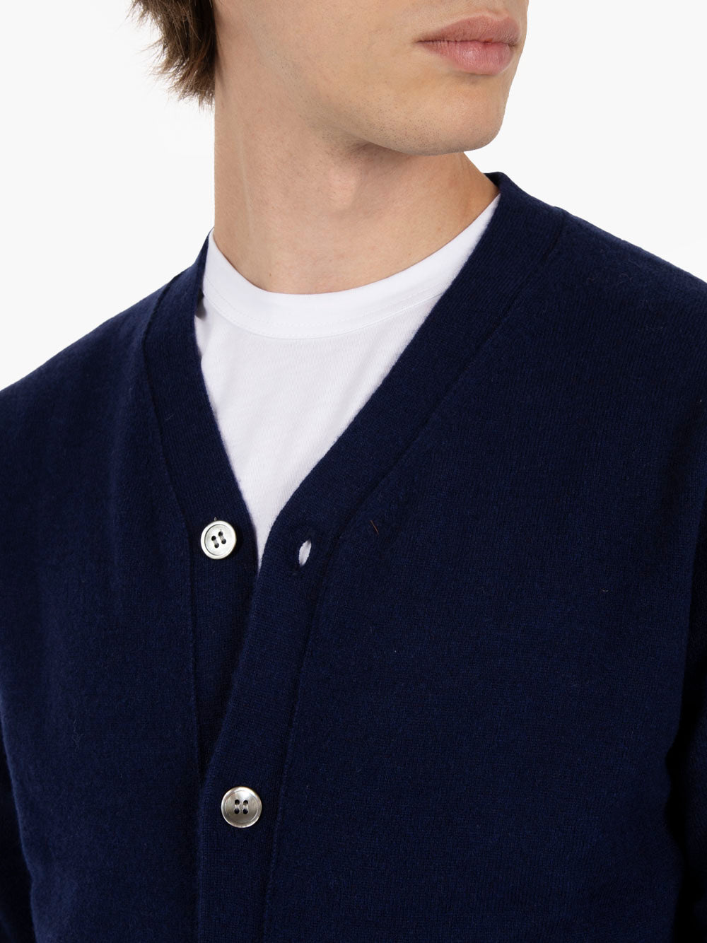 COMME des GARCONS SHIRT カーディガン M ネイビーブルー コムデギャルソンシャツ COMME des GARCONS SHIRT 切替 ニット