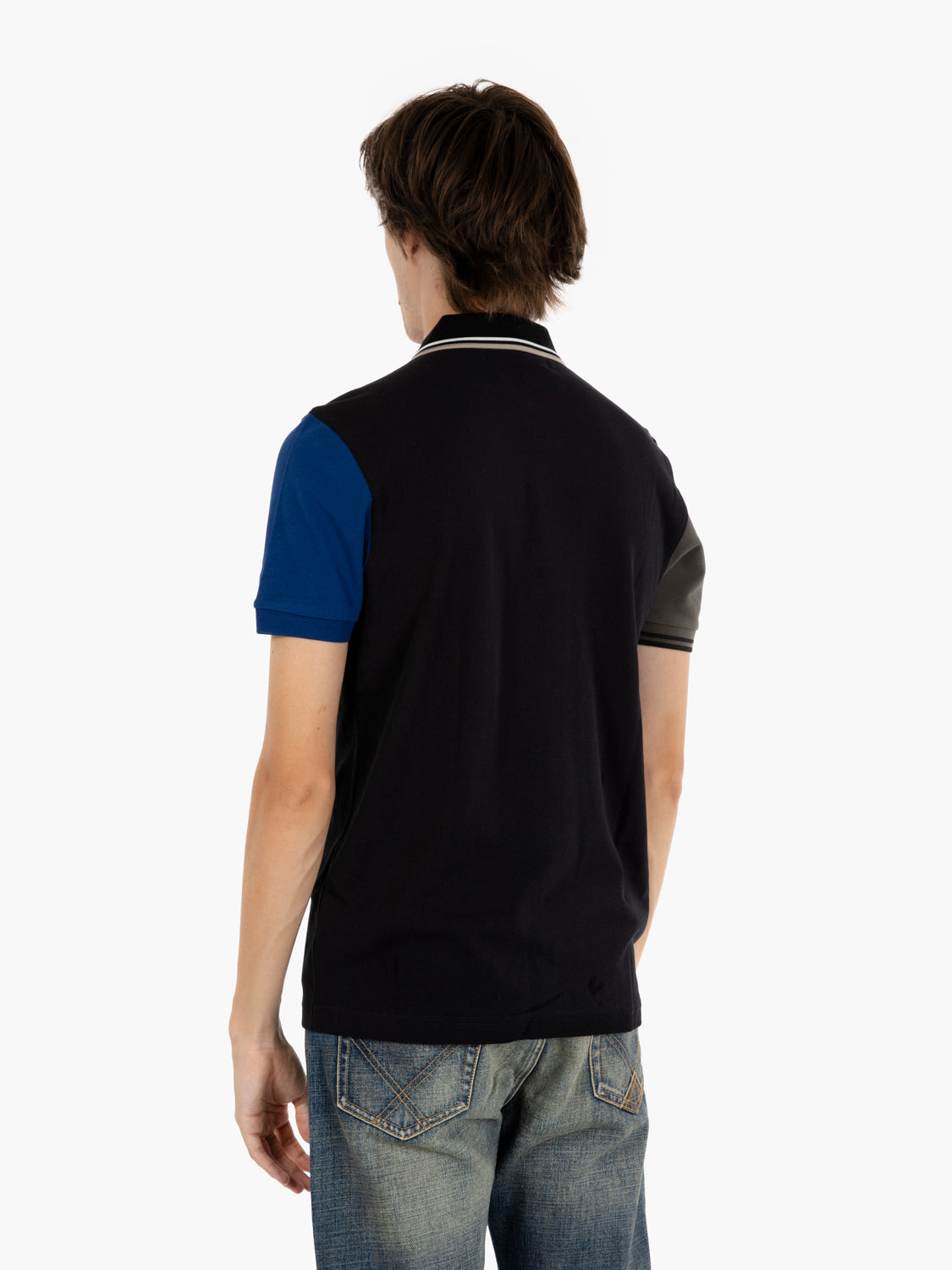 Color block Fred Perry shirt black / grey / blue