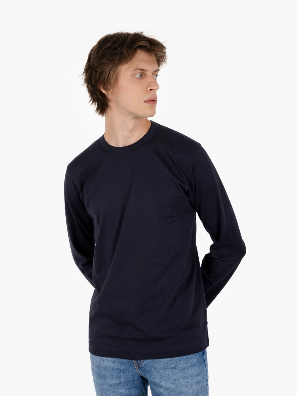 Navy long-sleeved shirt