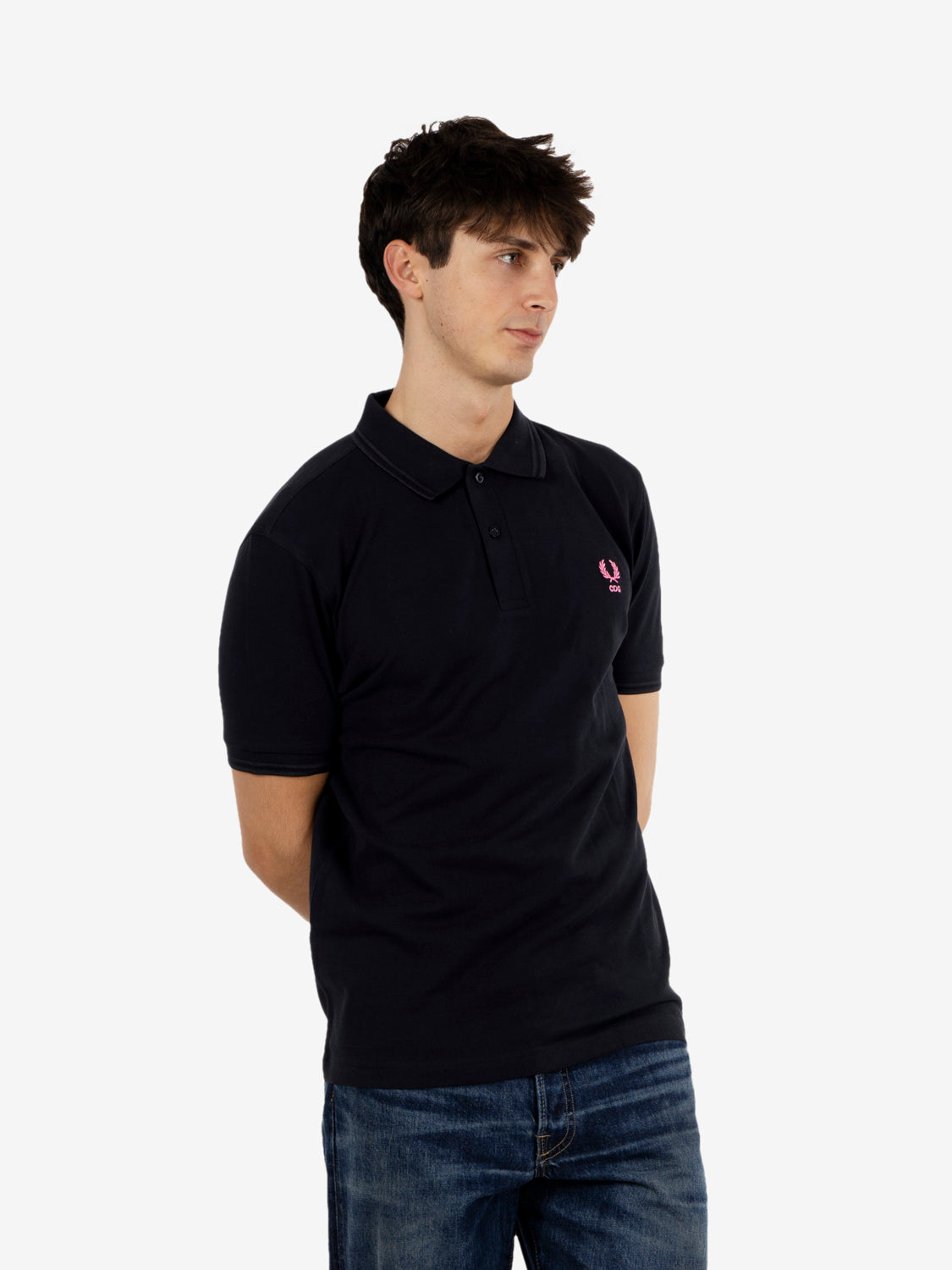 Polo CDG x Fred Perry black / pink