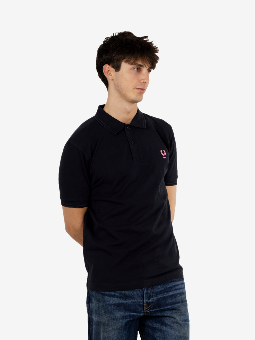Polo CDG x Fred Perry black / pink