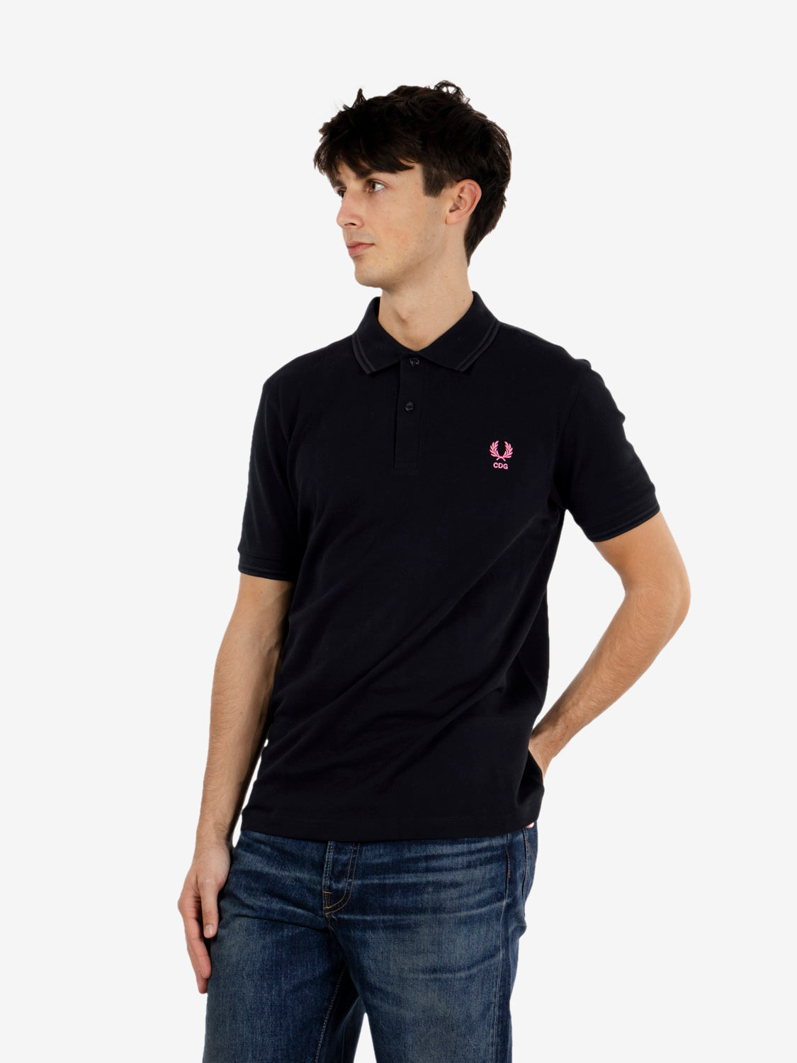 Polo CDG x Fred Perry black / pink