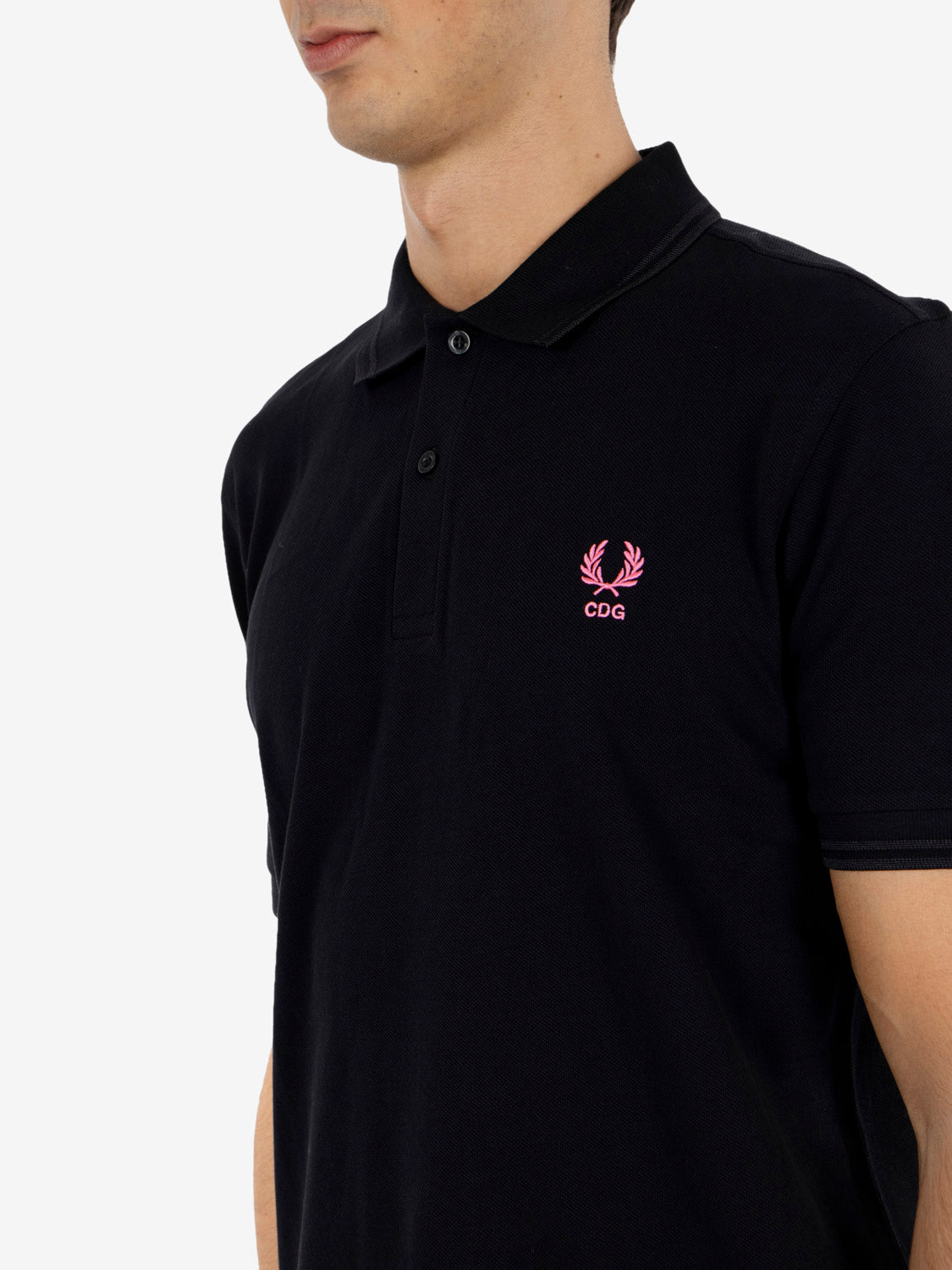 Polo CDG x Fred Perry black / pink
