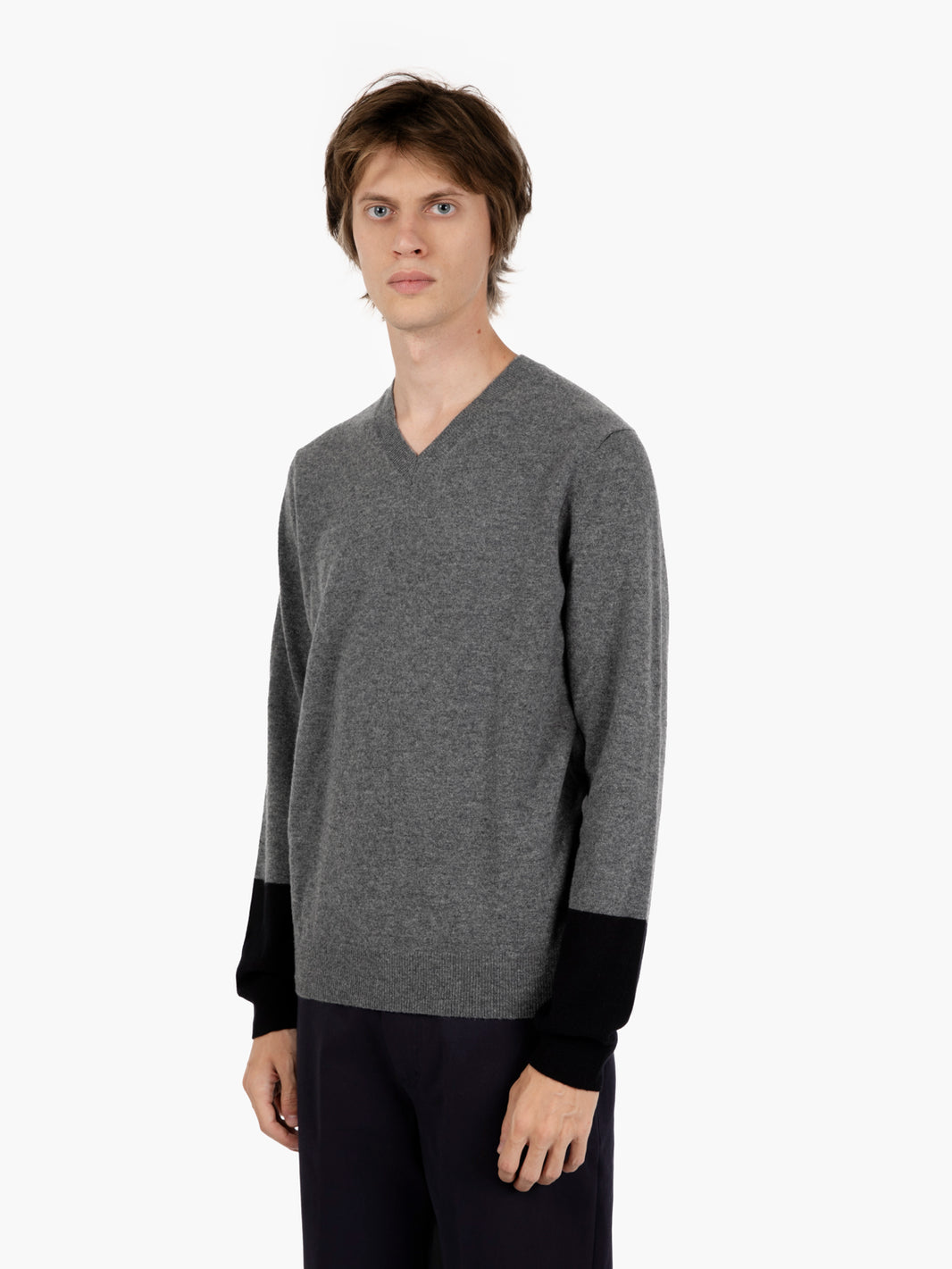 Pullover knit grey / black