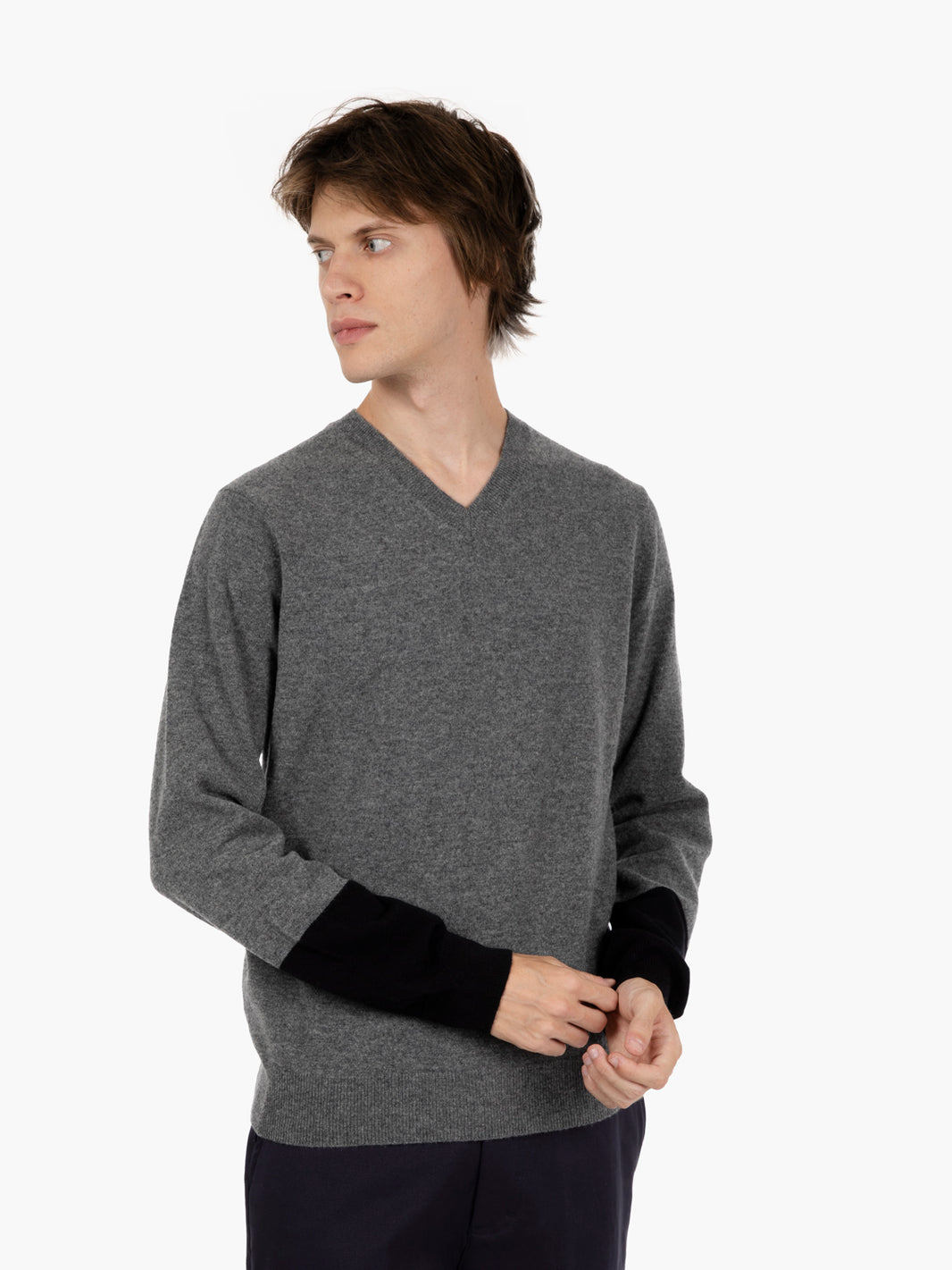 Pullover knit grey / black