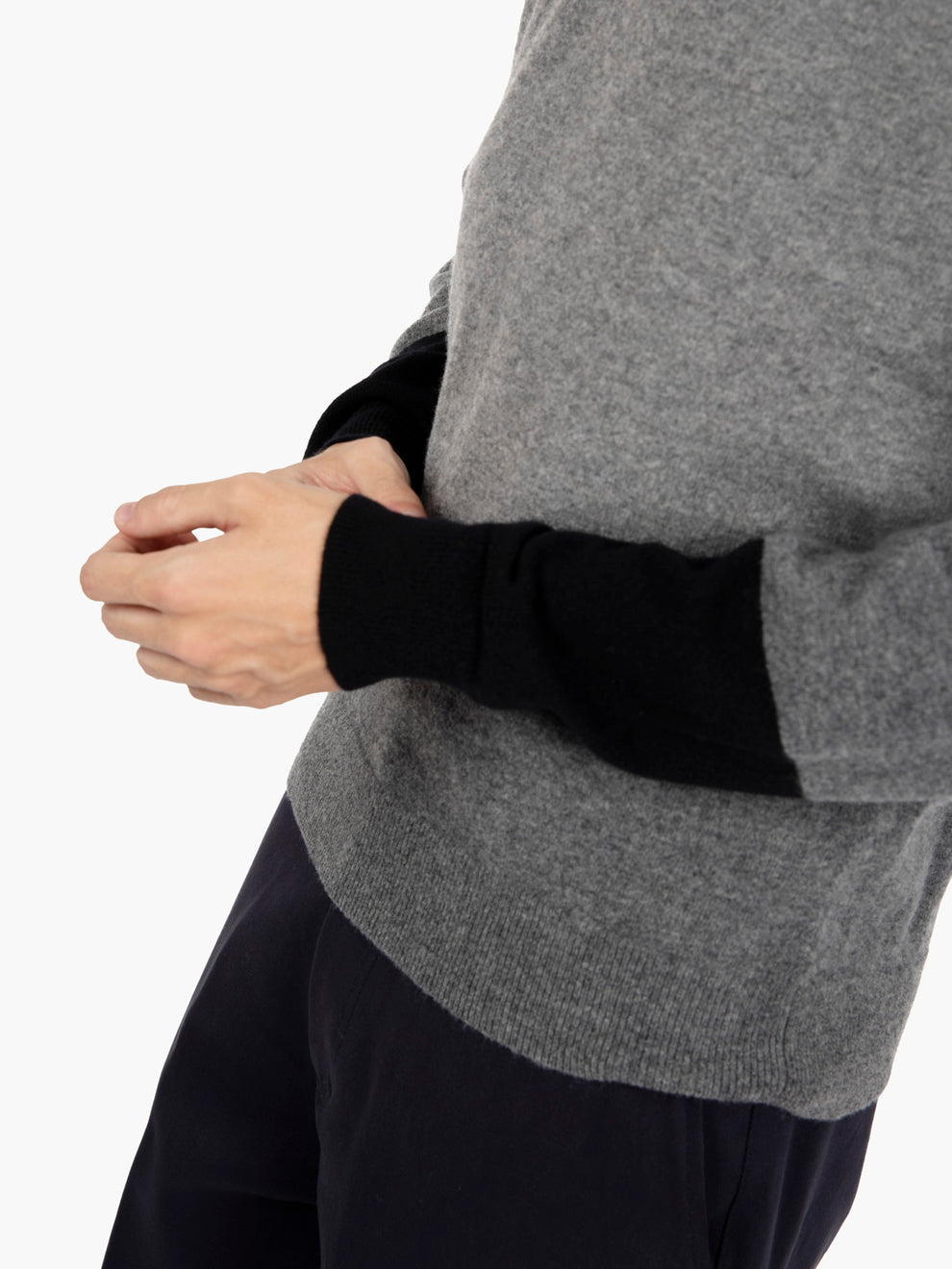 Pullover knit grey / black