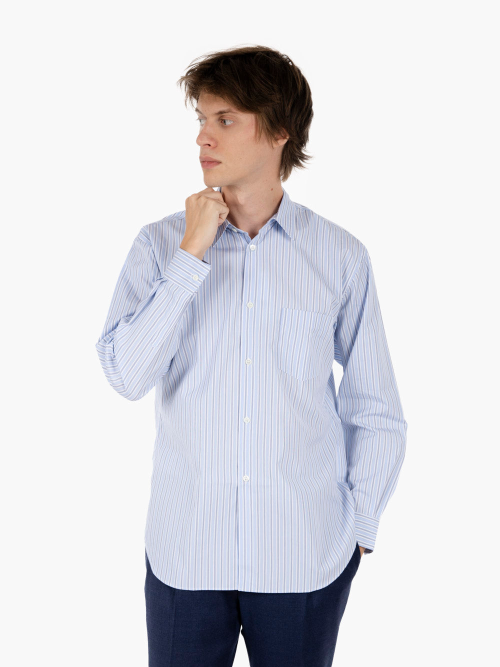 Shirt woven riga azzurro