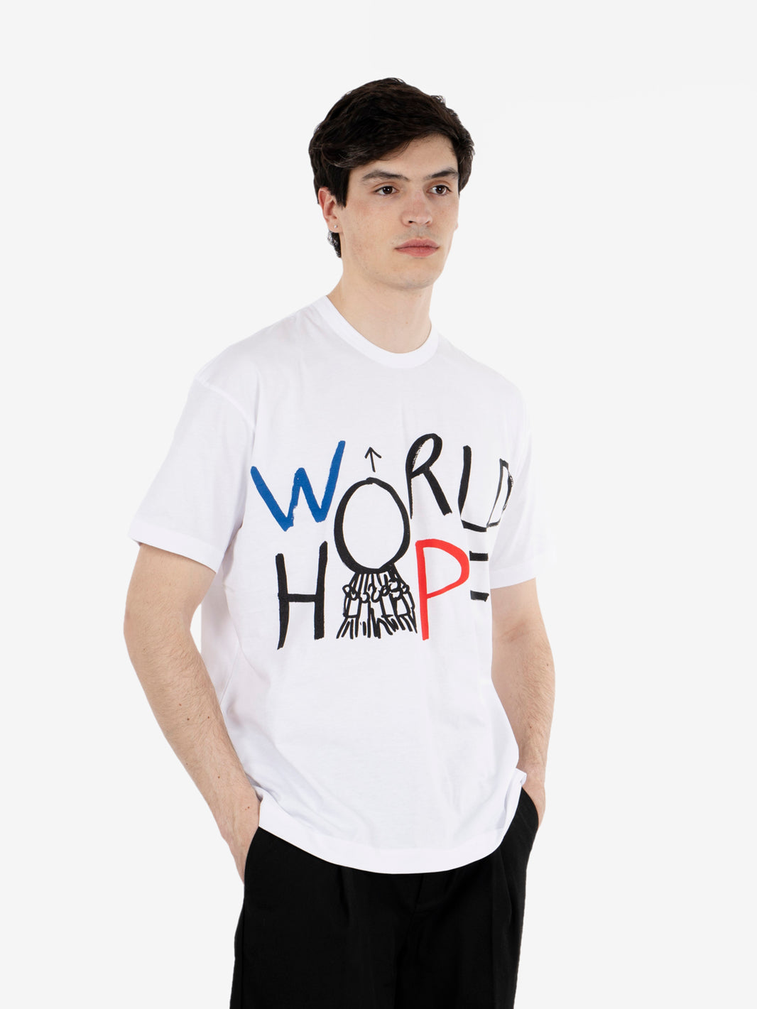 T-shirt con stampa bianca