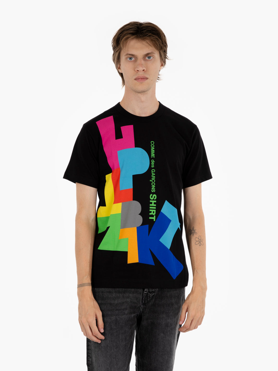 T-shirt knit black / print