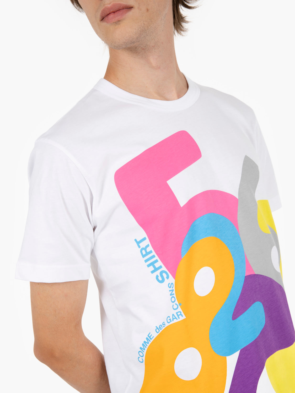 T-shirt knit white / print