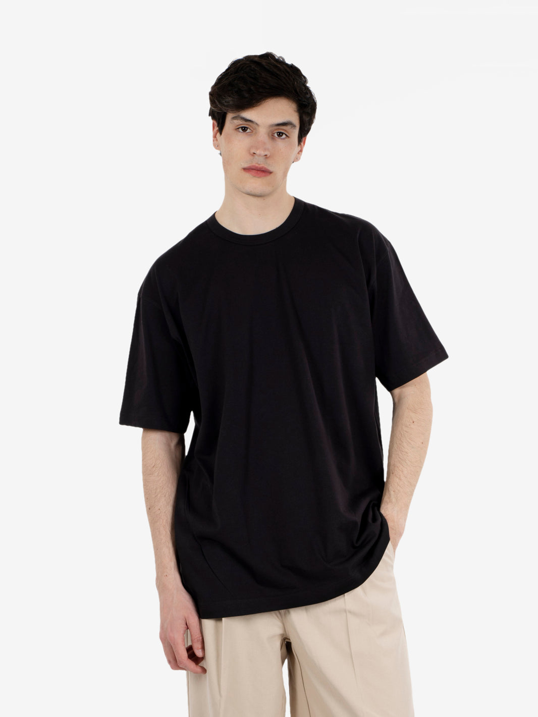 T-shirt over black