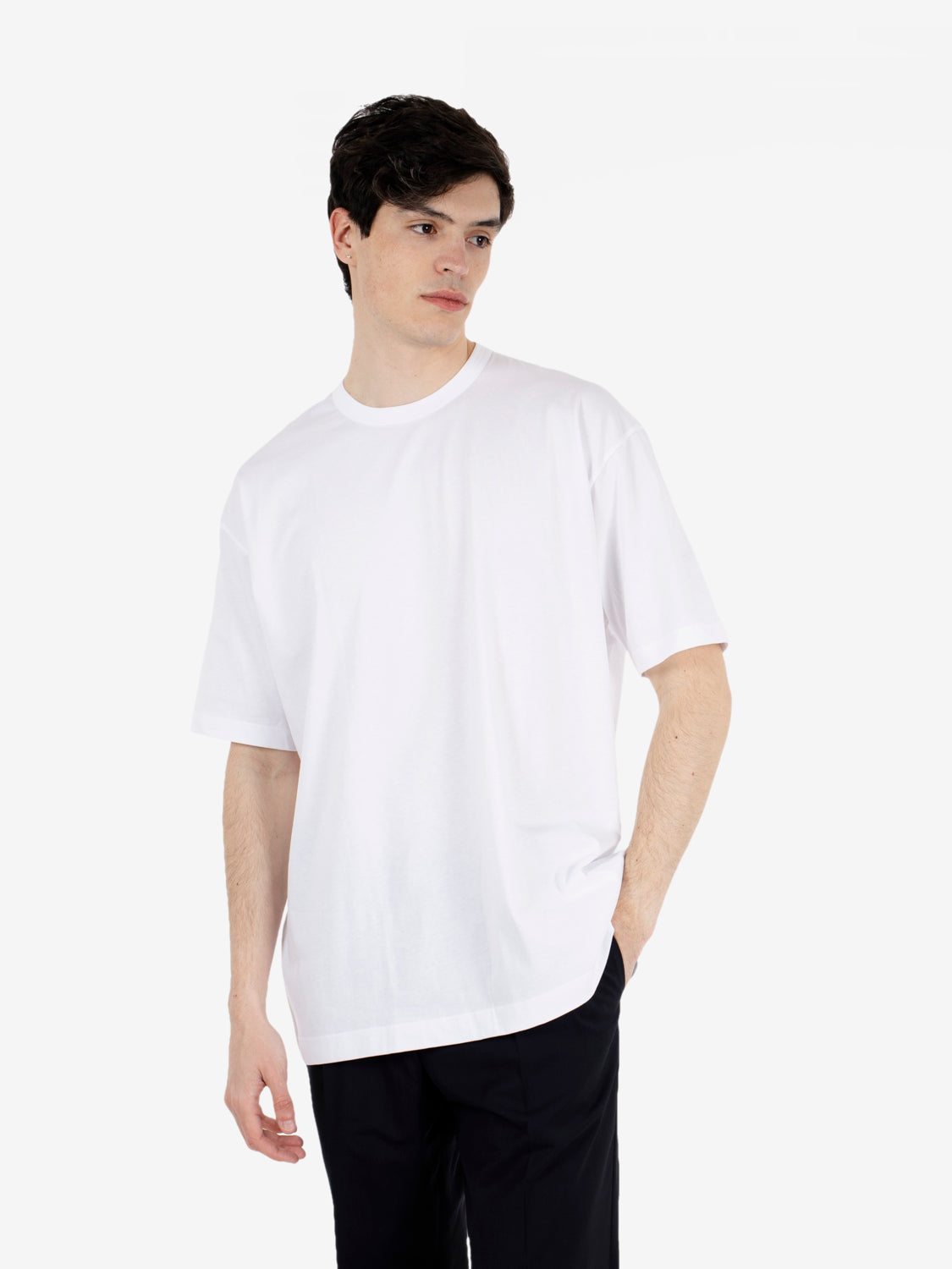 T-shirt over white