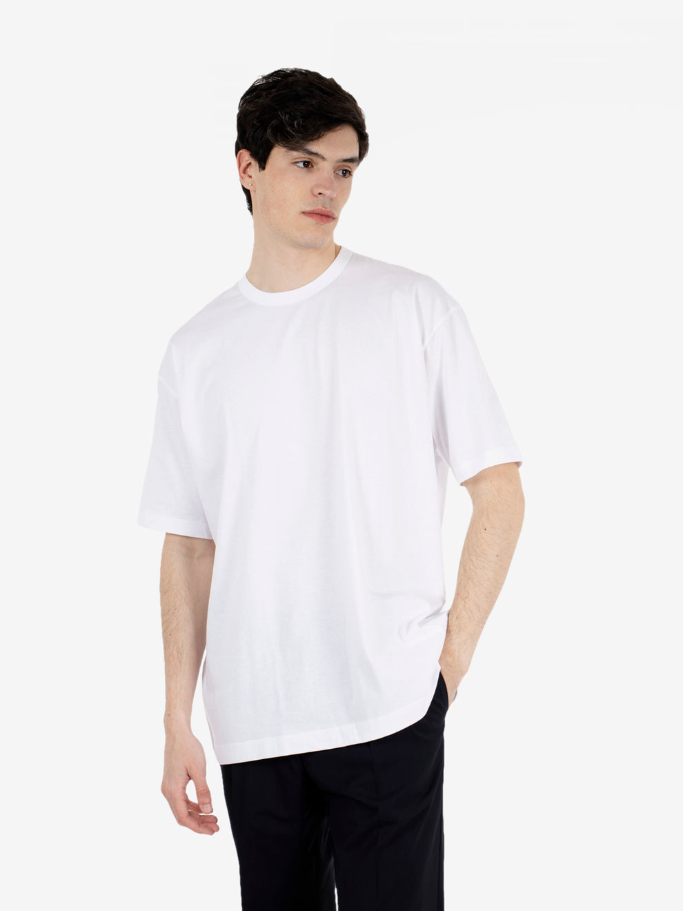 T-shirt over white