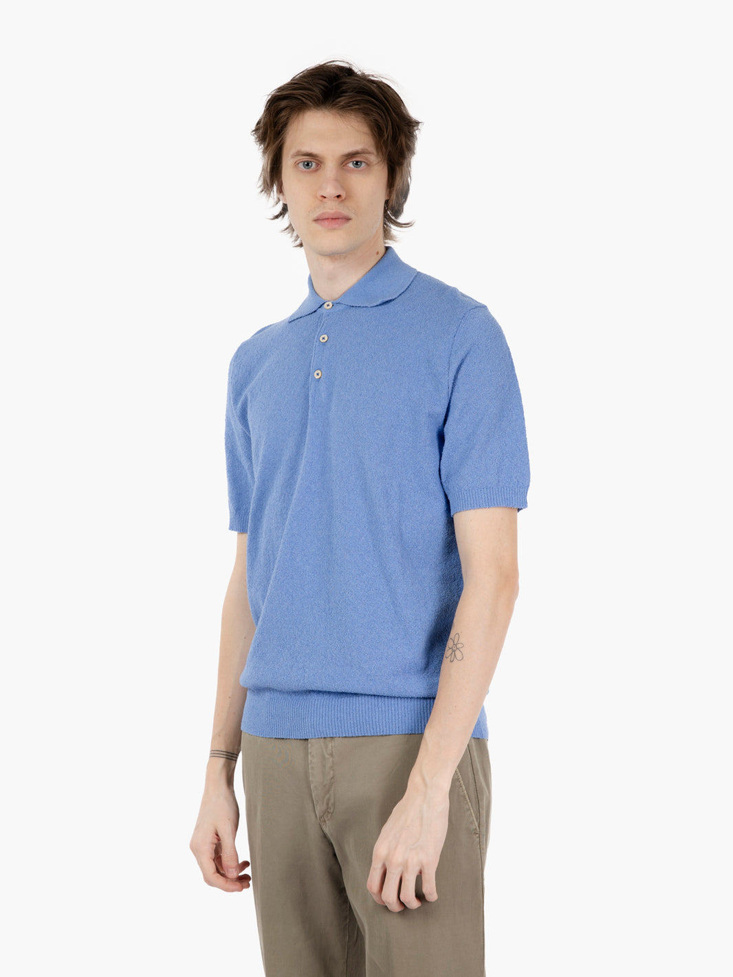 Polo in spugna James azzurro