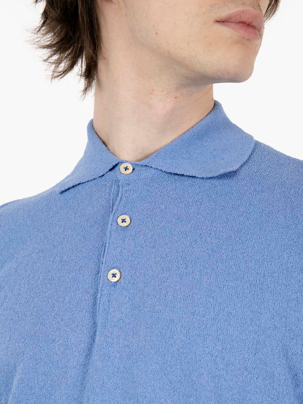 Polo in spugna James azzurro