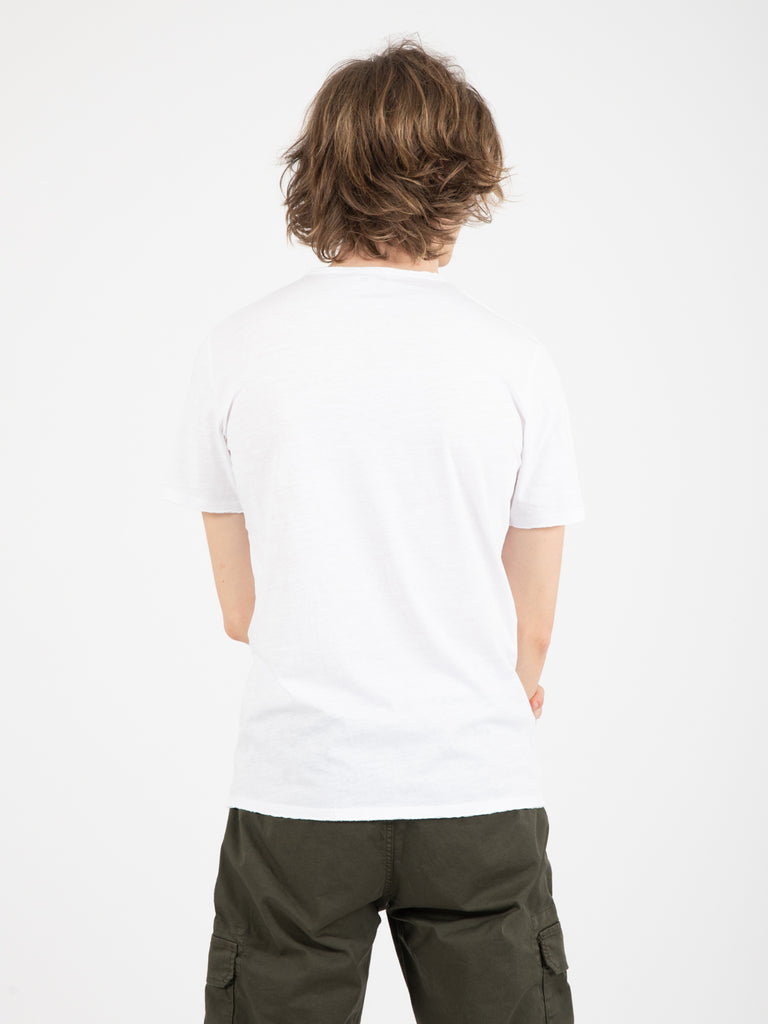 CONSENSO - T-shirt fiammata girocollo bianca