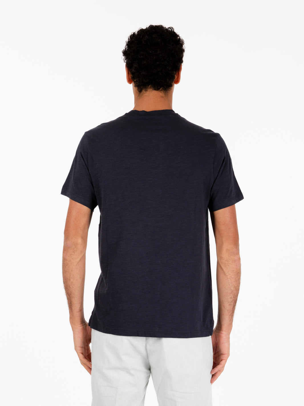 Navy jersey slub T-shirt