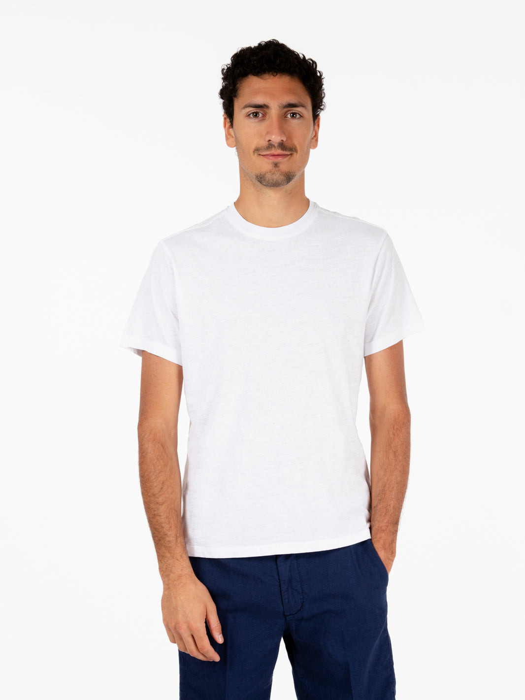 White jersey slub T-shirt