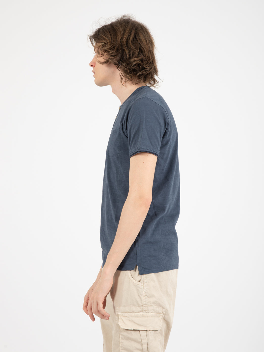 Two-button denim seraph T-shirt