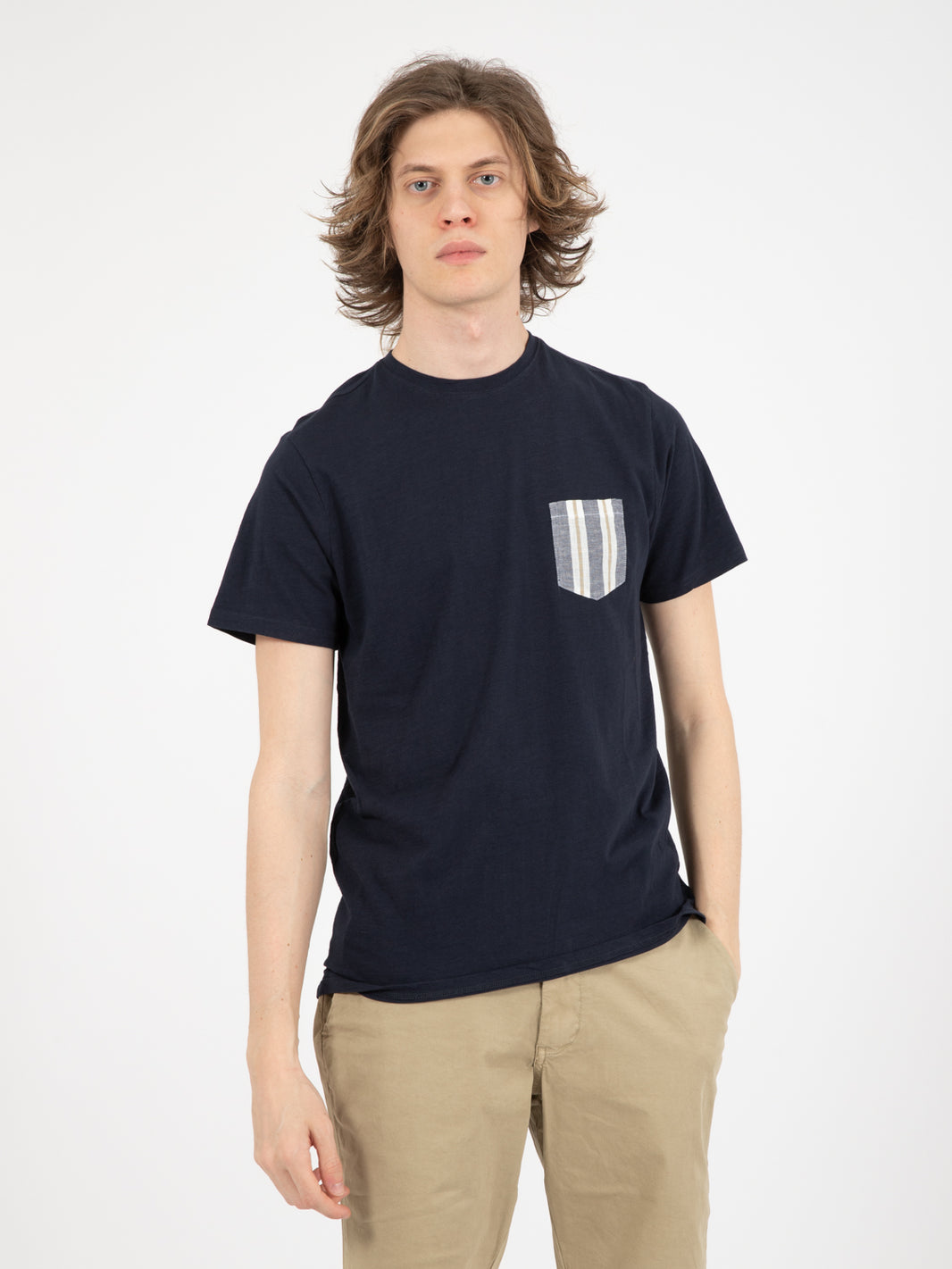 Navy Striped Pocket T-Shirt