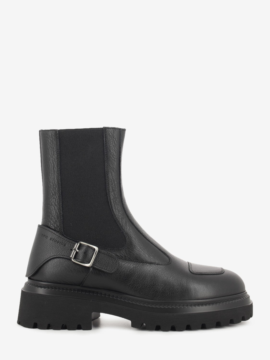 Black leather Chelsea boot