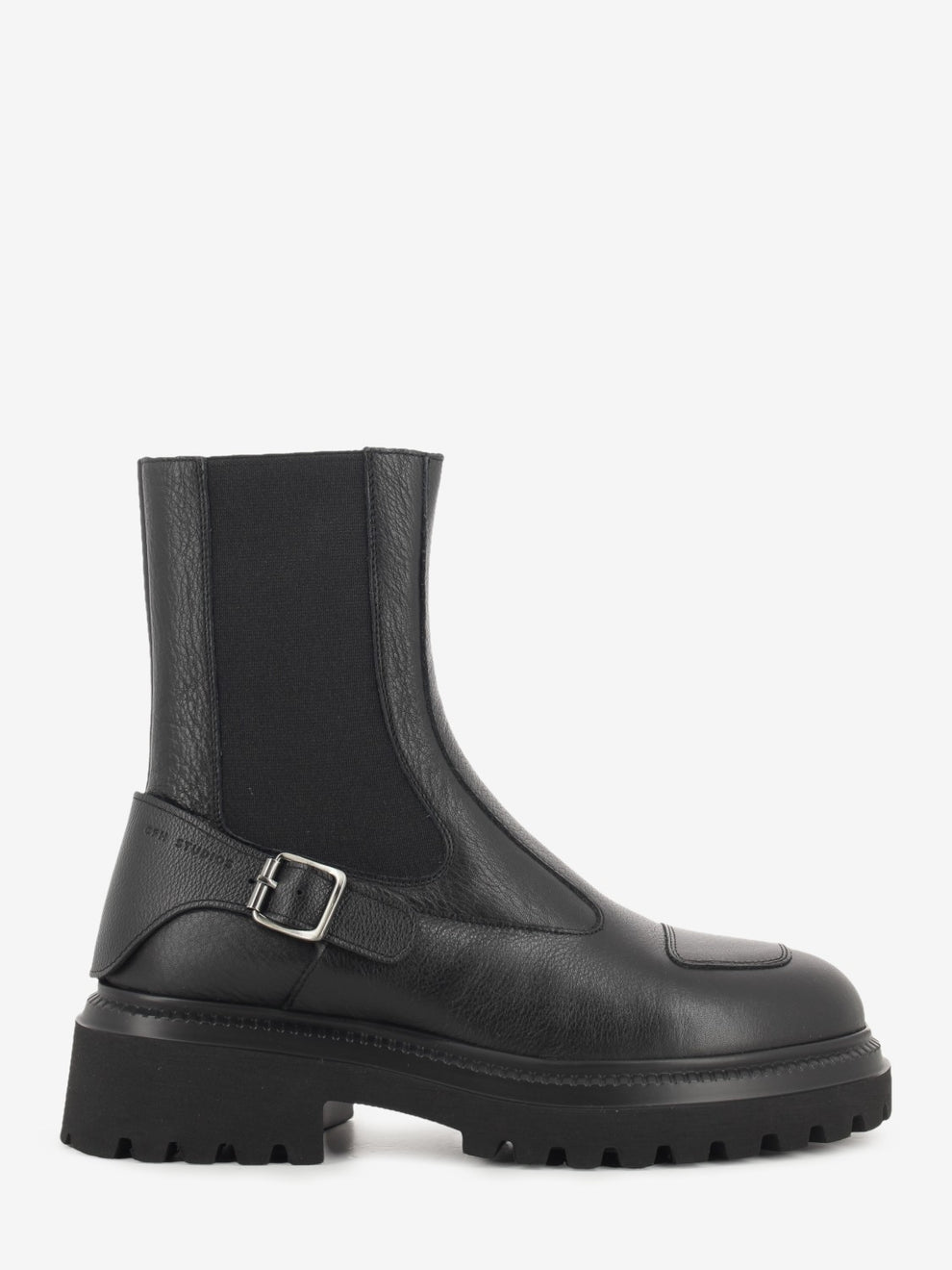 Black leather Chelsea boot