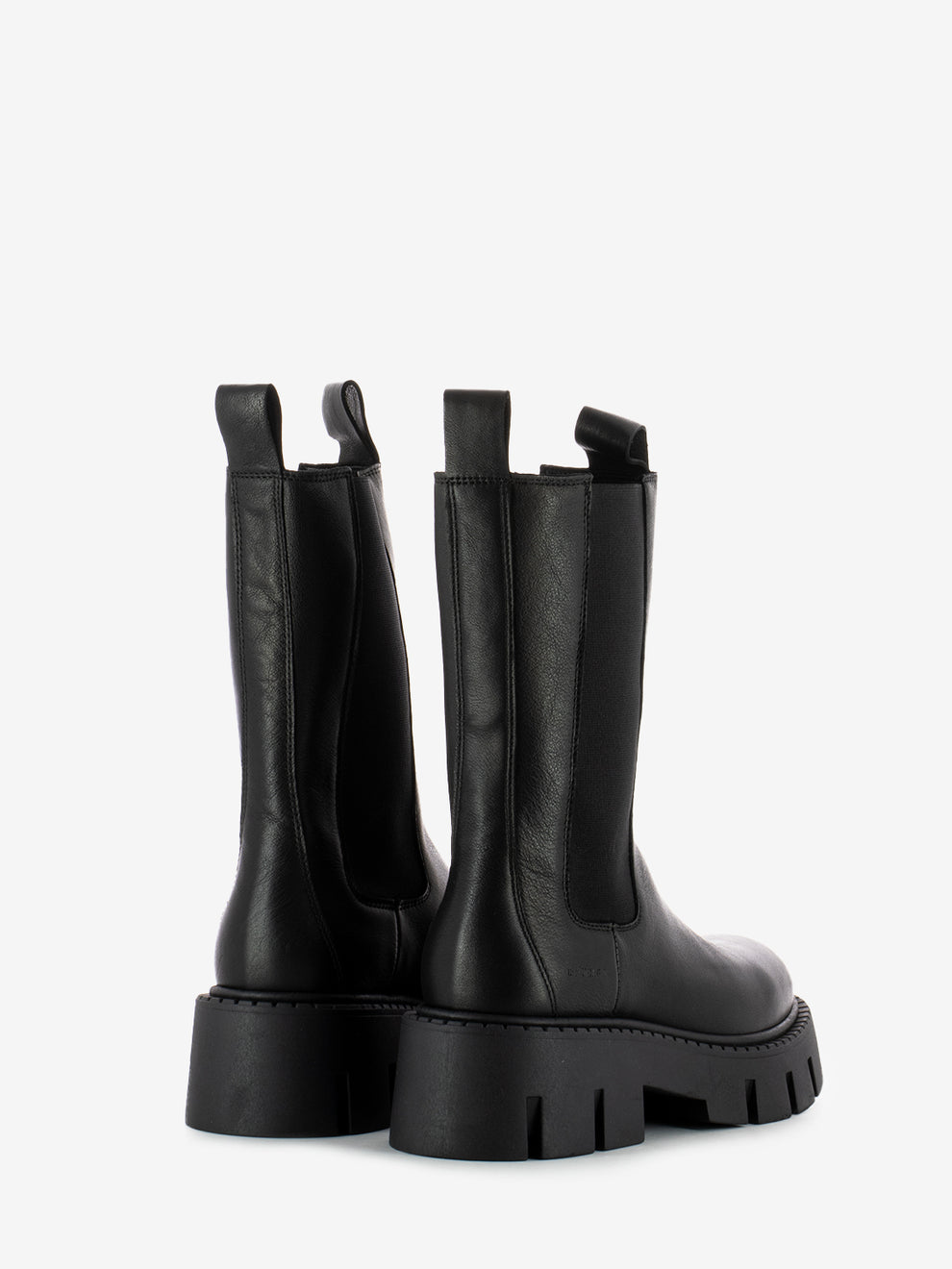 Black leather platform chelsea boots