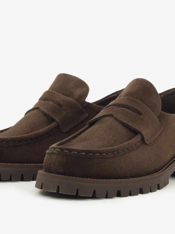 Chocolate suede loafer