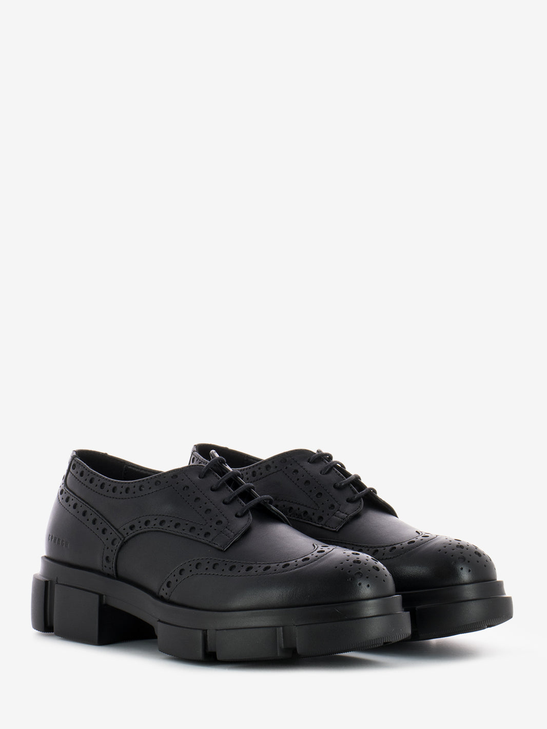 Scarpa a coda di rondine full-brogue nero