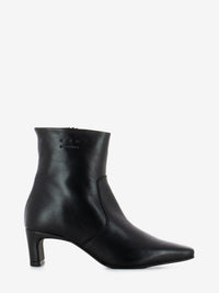 Black leather ankle boots