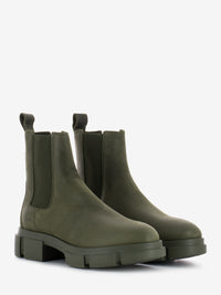 Green nubuck ankle boots