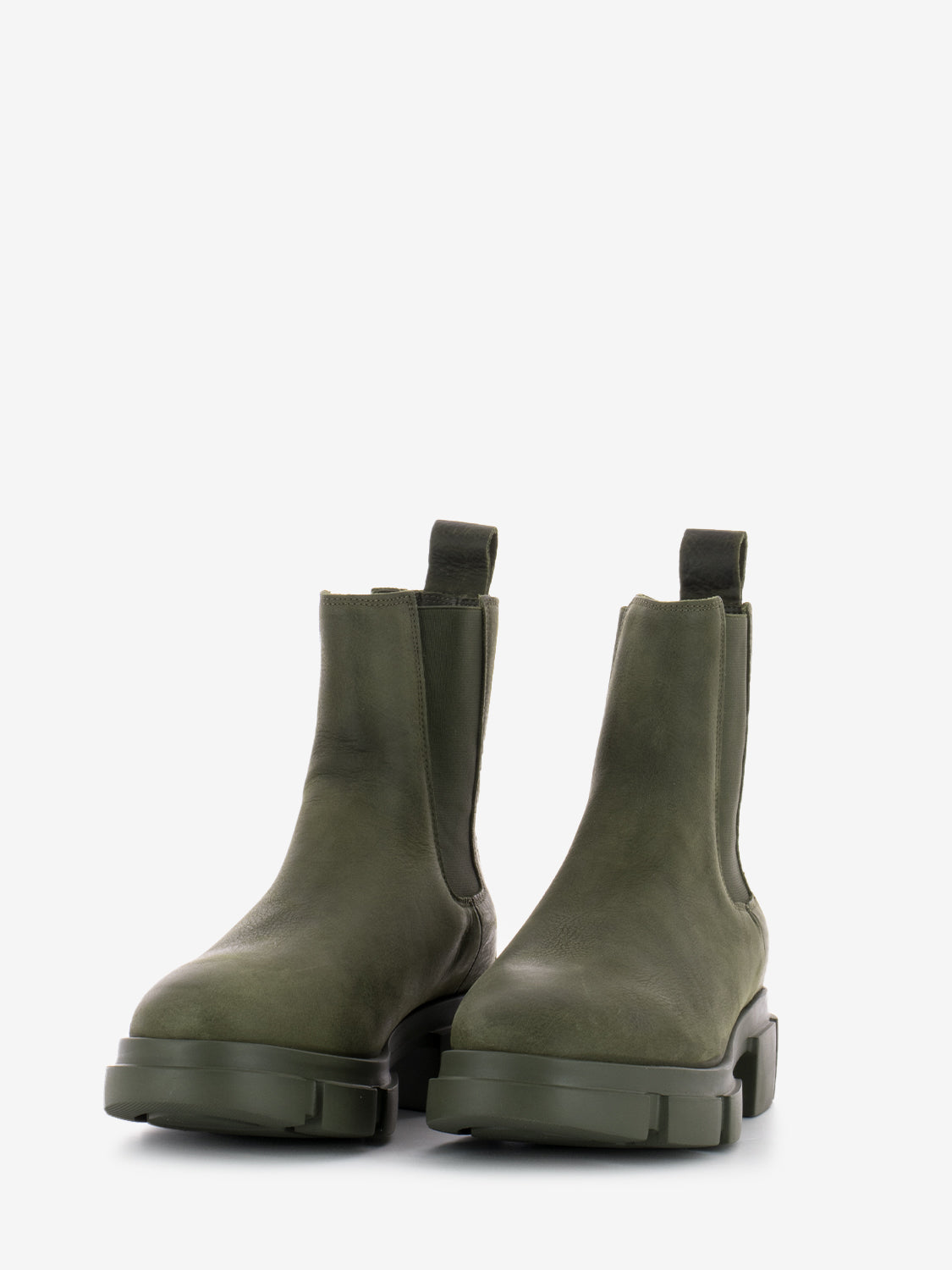 Green nubuck ankle boots