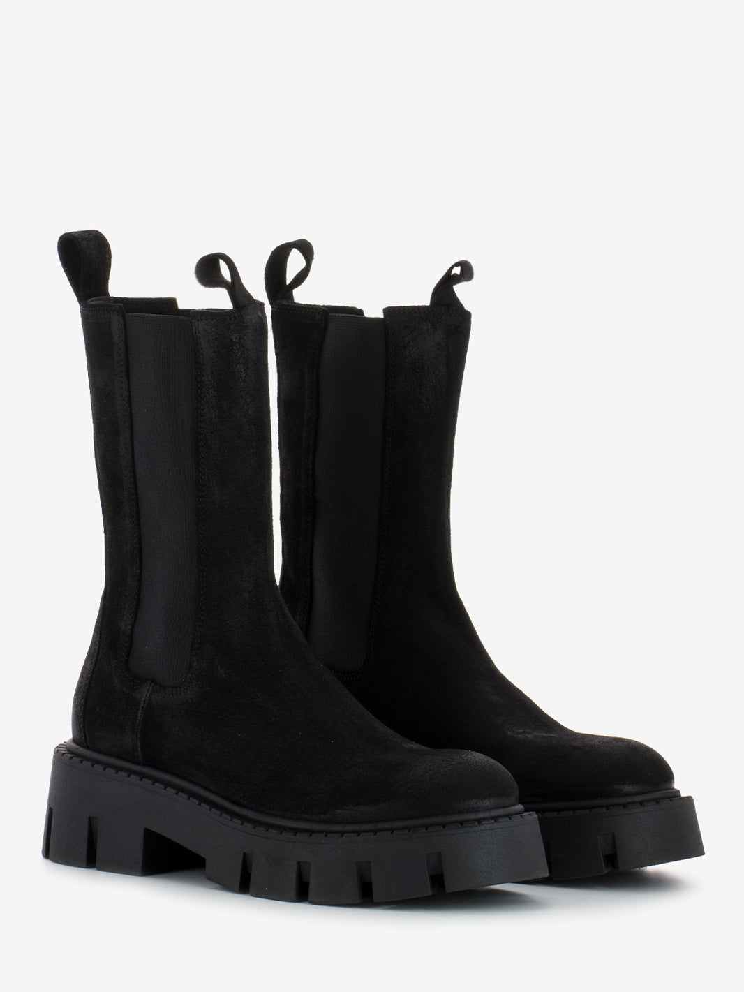 Tronchetto alto suede nero