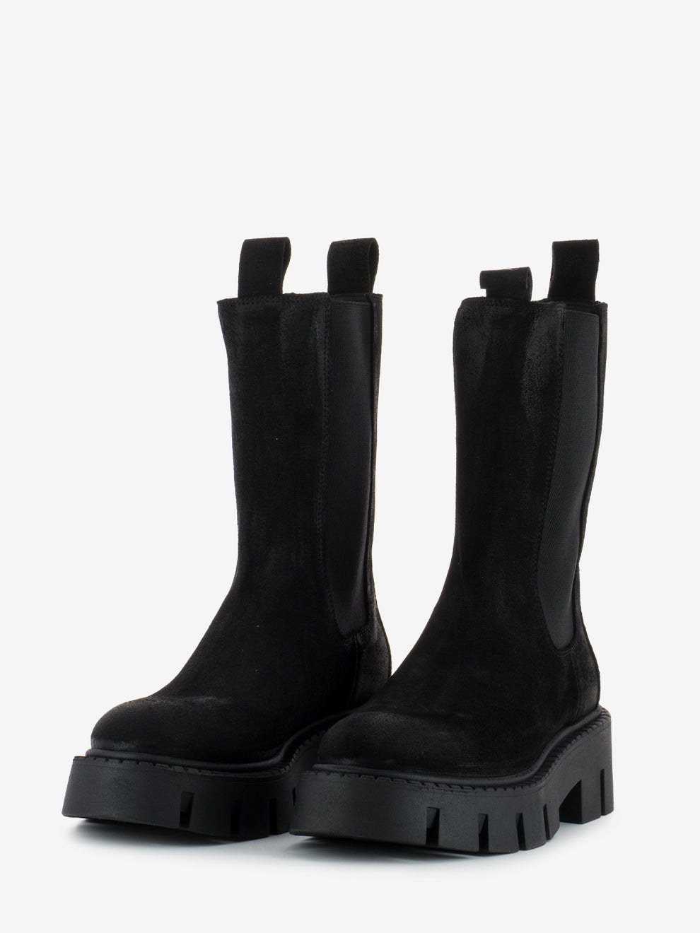 Tronchetto alto suede nero
