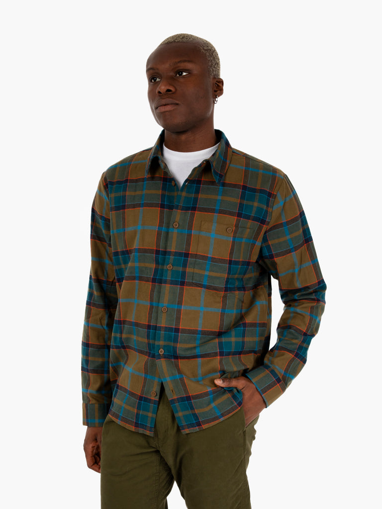 COTOPAXI - Camicia in flanella Quedo oak / green