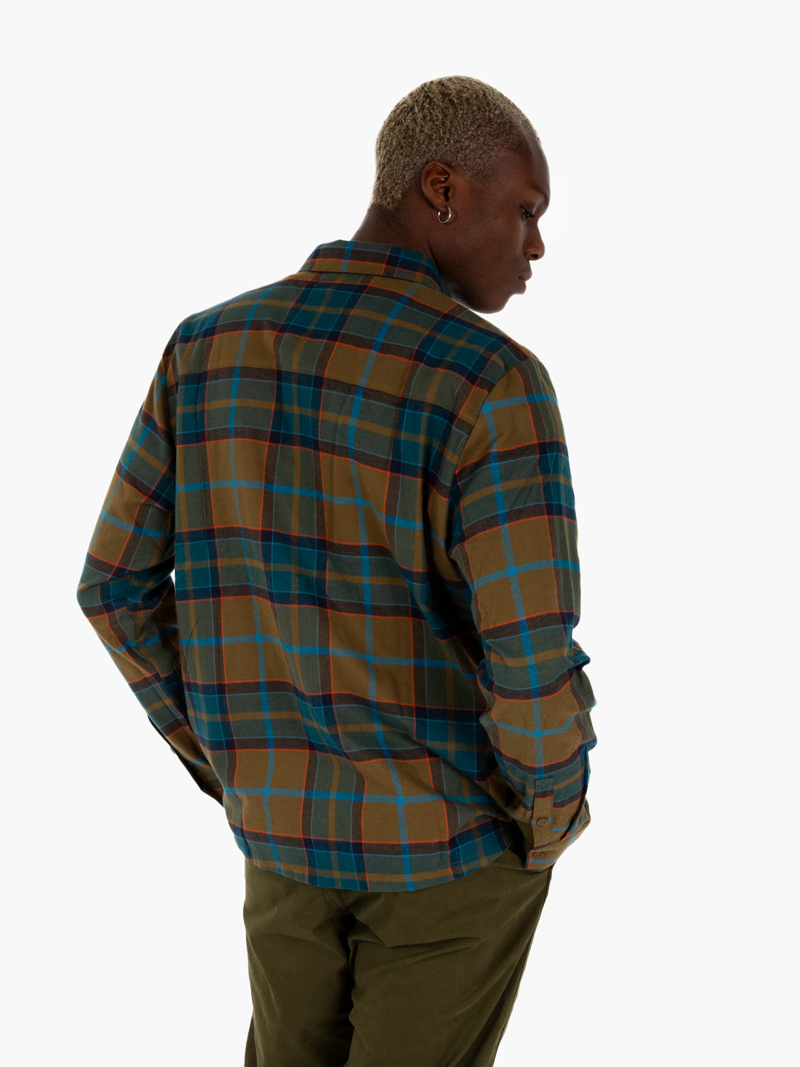 Cromoncent Camicia Uomo In Flanella A Quadri Bufalo – Manica Lunga, Cotone Morbido – Colore Kaki – Taglia L