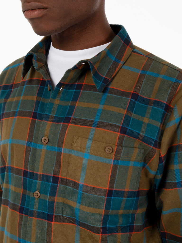 COTOPAXI - Camicia in flanella Quedo oak / green