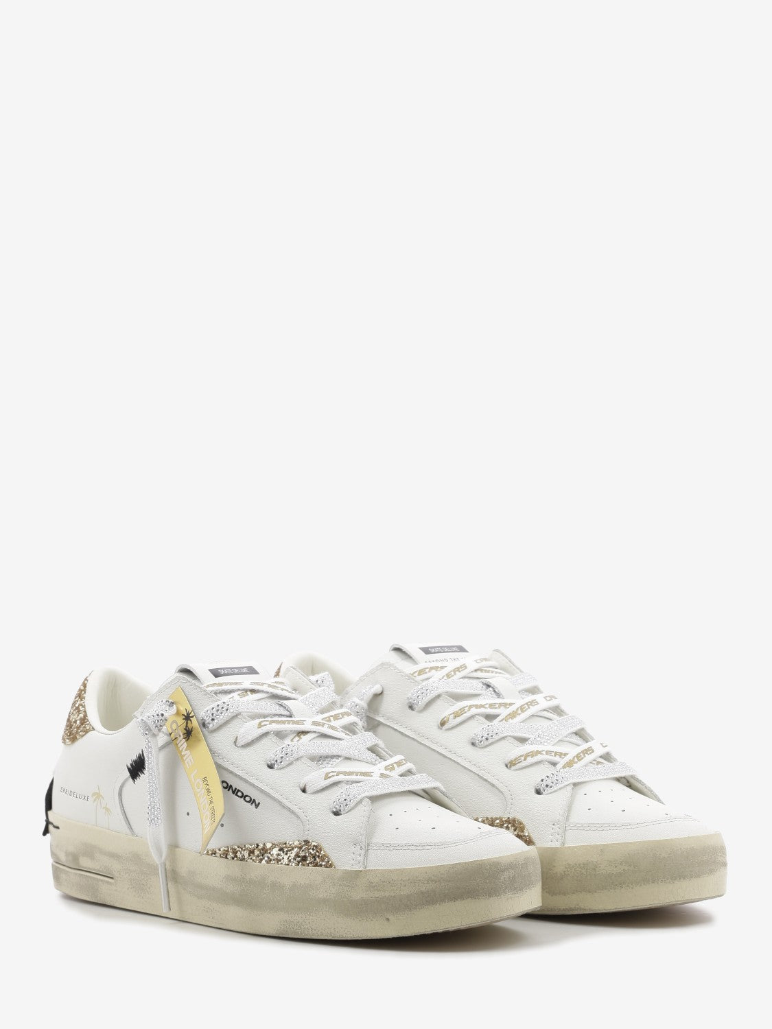 SK8 Deluxe bianco con glitter oro