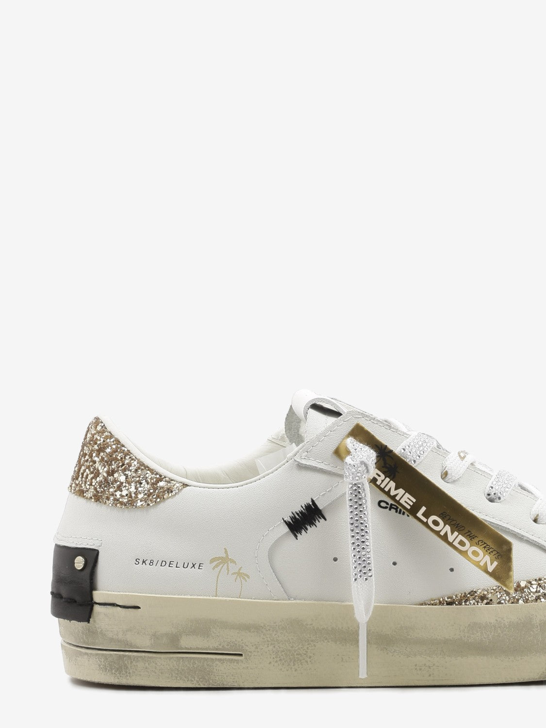 SK8 Deluxe bianco con glitter oro