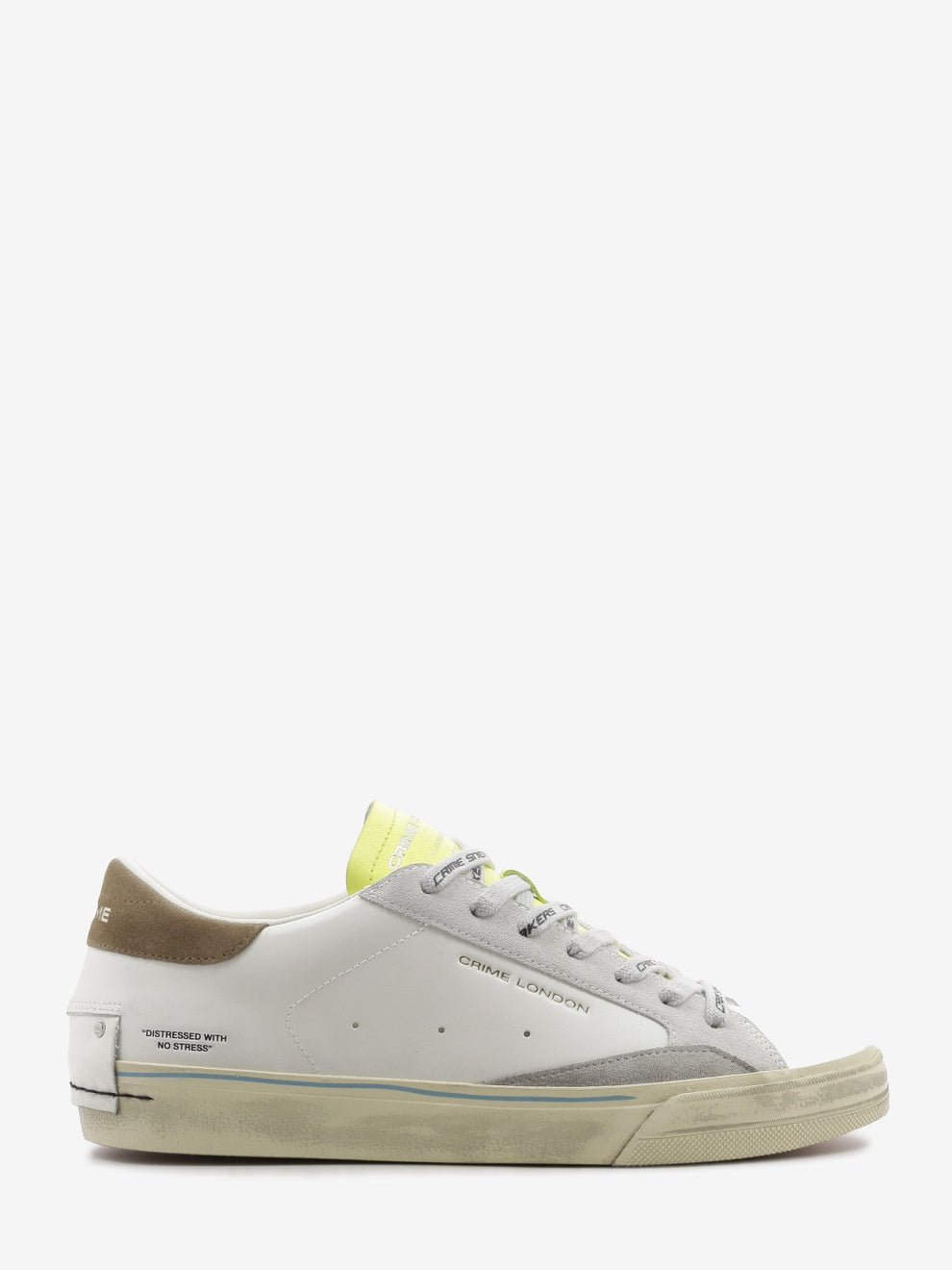 Sneakers distessed 2.0 bianco/lime