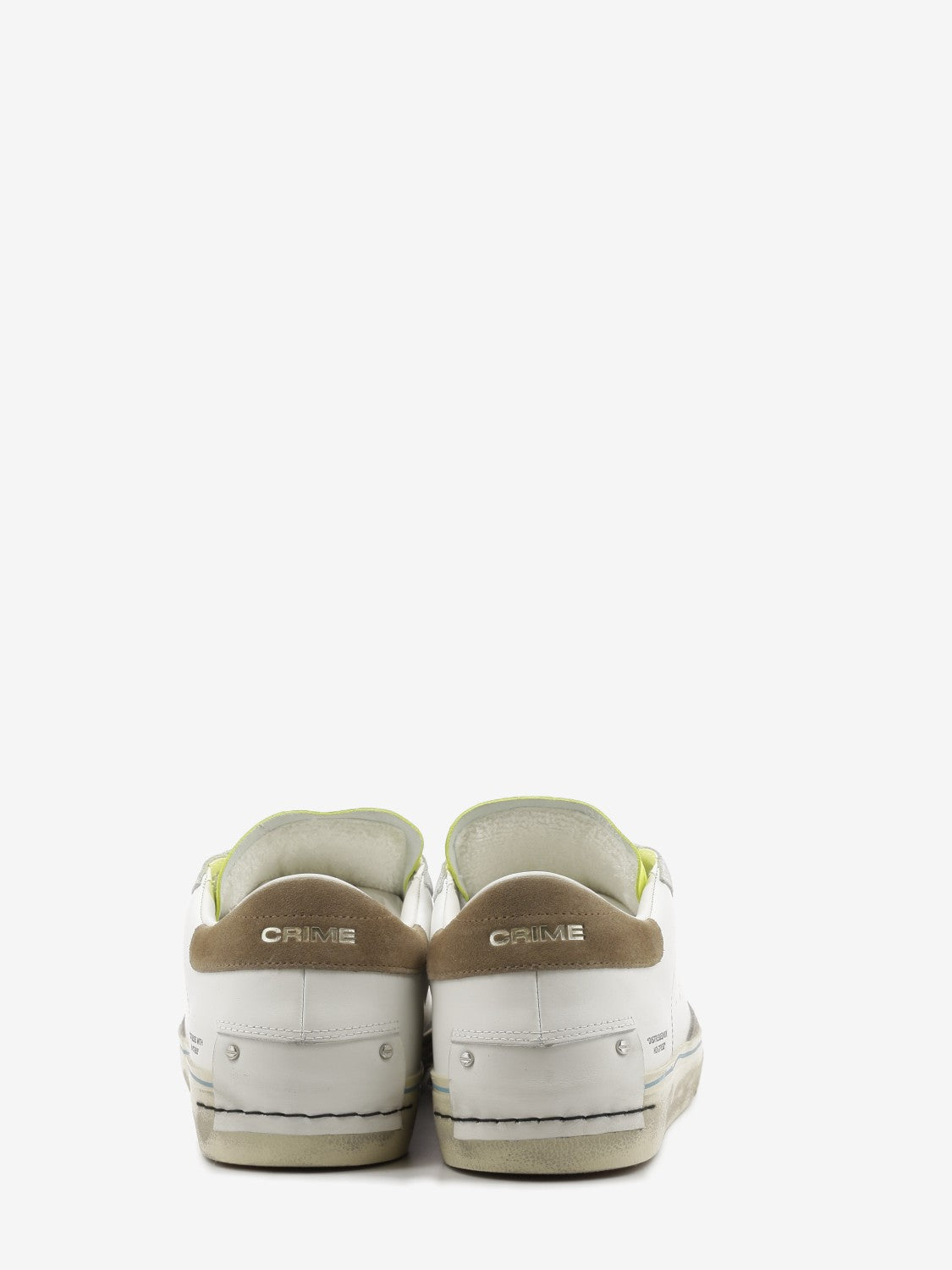 Sneakers distessed 2.0 bianco/lime