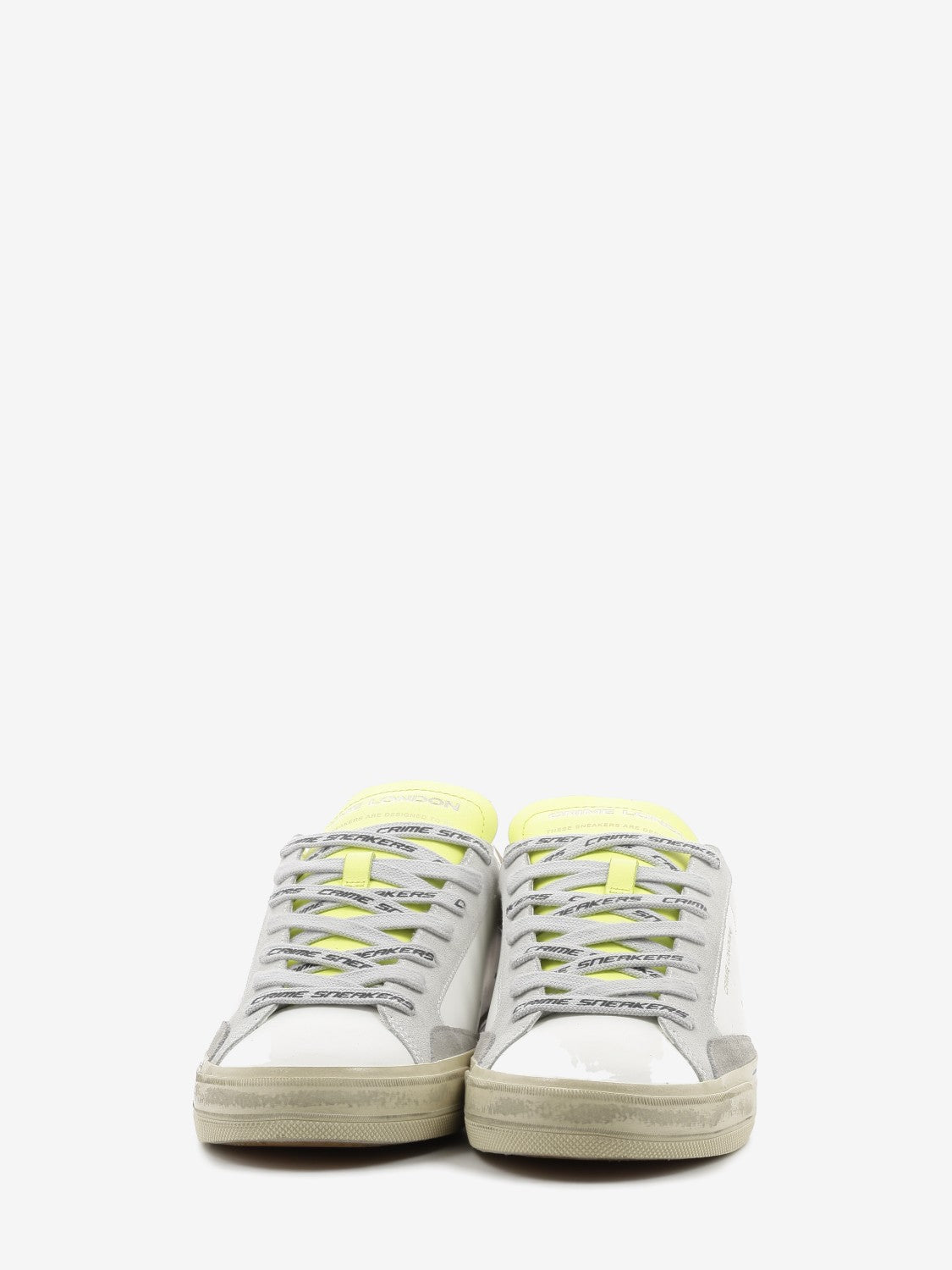 Sneakers distessed 2.0 bianco/lime