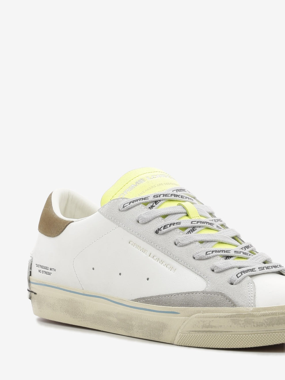Sneakers distessed 2.0 bianco/lime