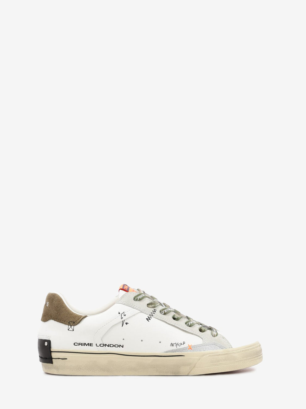 Sneakers Distressed bianco / militare