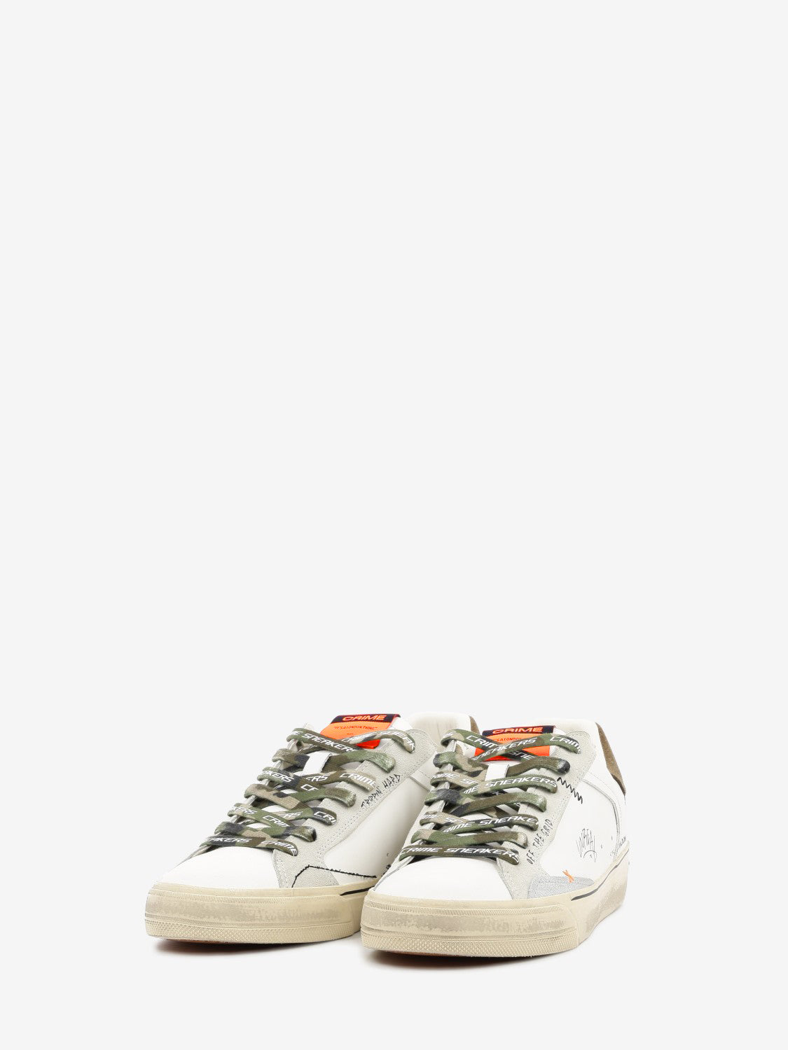 Sneakers Distressed bianco / militare
